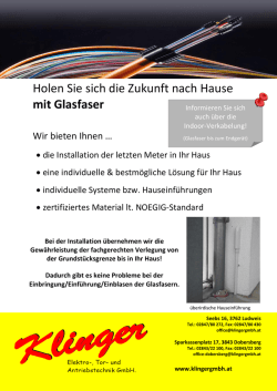 Holen Sie sich die Zukunft nach Hause mit Glasfaser