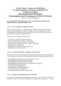 Call for Papers - Wartburg-Gesellschaft zur Erforschung von Burgen