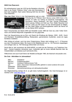DKW Club &Ouml;sterreich Ein aufmerksamer Leser der VOZ hat die