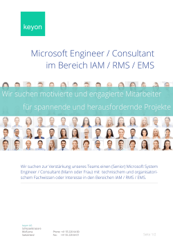 Microsoft Engineer / Consultant im Bereich IAM / RMS / EMS