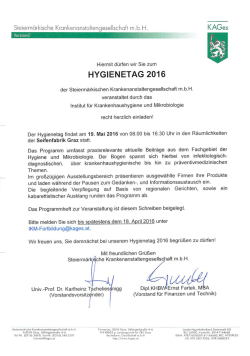 hygienetag 2016 - Institut für Krankenhaushygiene und Mikrobiologie