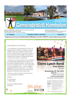 Gemeindeblatt vom 15. April 2016