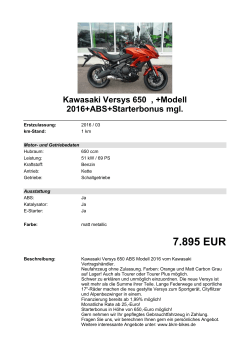 Detailansicht Kawasaki Versys 650 €,€+Modell 2016+