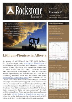 Lithium-Pioniere in Alberta