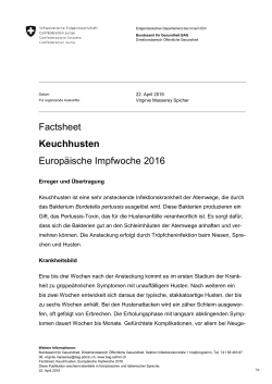 Factsheet Keuchhusten Europäische Impfwoche 2016