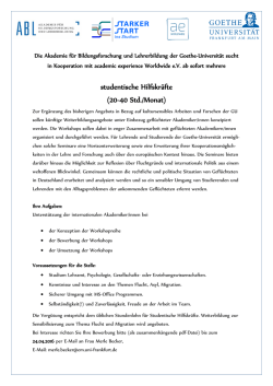 studentische Hilfskräfte (20-40 Std./Monat)