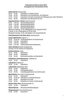 Gottesdienste April 2016 Evangelischer Kirchenkreis Erfurt.pages