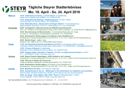 Wochenprogramm Steyr (KW 16)