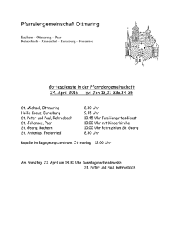Gottesdienste Hompage - Pfarreiengemeinschaft Ottmaring
