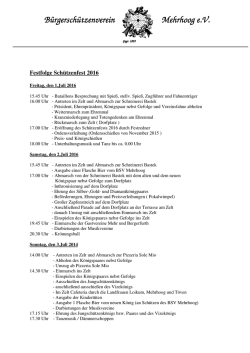 Festfolge 2016 - B&uuml;rgersch&uuml;tzenvereins Mehrhoog