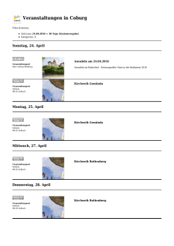 Veranstaltungskalender Tourismusregion Coburg