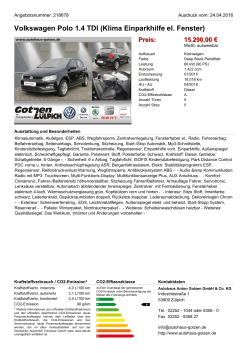 Volkswagen Polo BlueGT Cup 1.4 TSI (Navi Xenon Klima) Preis