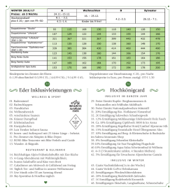 Eder Inklusivleistungen Hochk&ouml;nigcard