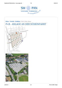 Park & Ride Anlage- SW-PAN - Stadtwerke Pfarrkirchen