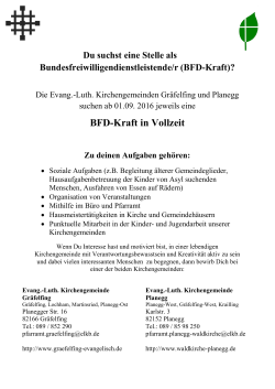 BFD-Kraft in Vollzeit - Evang.-Luth. Kirchengemeinde Gräfelfing