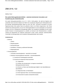 Die zweite Zahlungsdiensterichtlinie