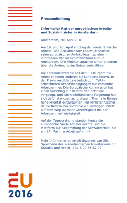 Pressemitteilung - Niederländische EU