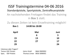 ISSF Trainingstermine 2016 /25m Stand Box1 Standardpistole
