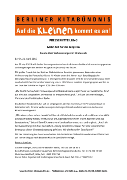 pressemitteilung - Berliner Kitabündnis