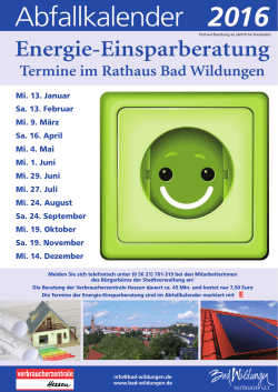 Abfallkalender 2016 - Stadt Bad Wildungen