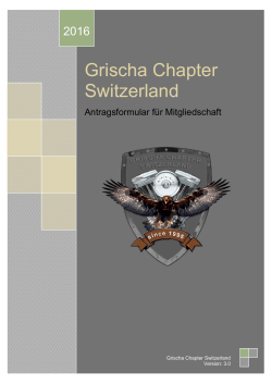 Antragsformular - Grischa Chapter Switzerland