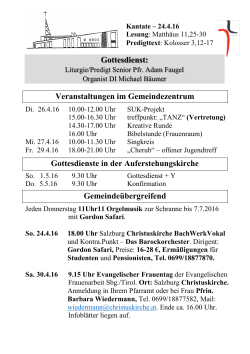Veranstaltungen ab 24.4.2016 - Salzburg Auferstehungskirche