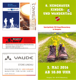 Programm-Flyer 1. Mai Wandertag 2016 - SG Hege