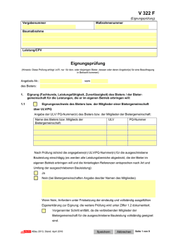 V 322 F - Eignungsprüfung