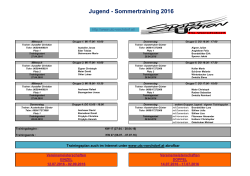 Jugend - Sommertraining 2016