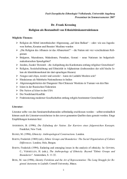 Dr. Frank Kressing Religion als Bestandteil von