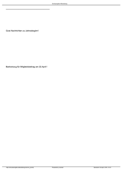 Gute Nachrichten zu Jahresbeginn!