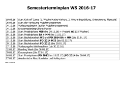 Semesterterminplan WS 2016-17
