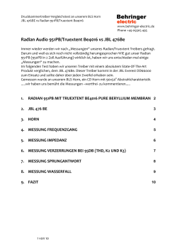 Radian Audio 951PB/Truextent Be4016 vs JBL 476Be - Hi