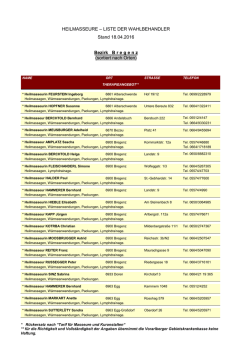 Heilmasseure - Liste der Wahlbehandler