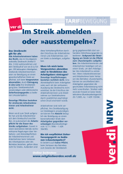 Im Streik abmelden oder &raquo;ausstempeln&laquo;? - soziale-berufe