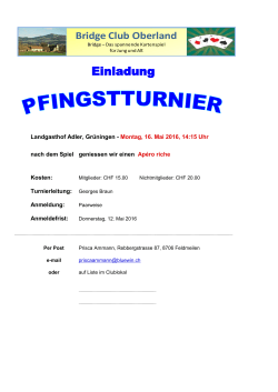 Einladung zum Pfingstturnier 2016
