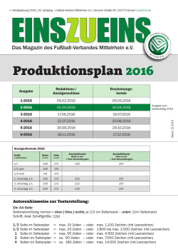 Produktionsplan 2016 - Fussball