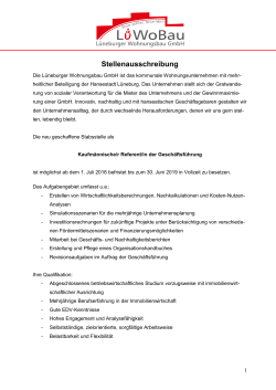 Stellenausschreibung - Lüneburger Wohnungsbau GmbH