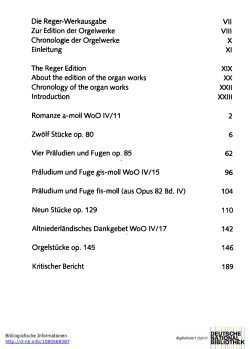 Die Reger-Werkausgabe VII Zur Edition der Orgelwerke VIII