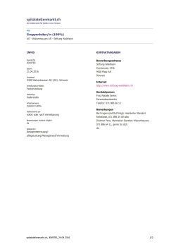 Gruppenleiter/in (100%) - spitalstellenmarkt.ch