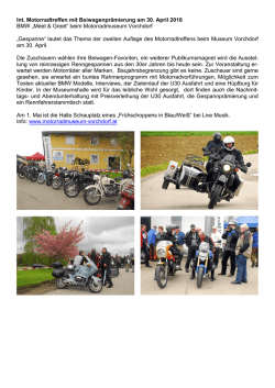 Gro&szlig;es Motorradtreffen mit Beiwagenpr&auml;mierung