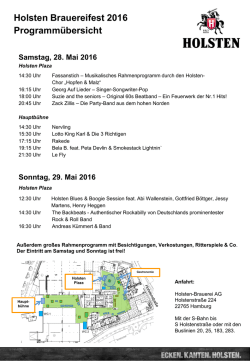 Holsten Brauereifest 2016 Programm&uuml;bersicht