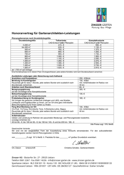 Honorarvertrag f&uuml;r Gartenarchitekten