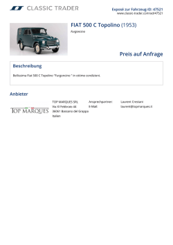 FIAT 500 C Topolino (1953) Preis auf Anfrage