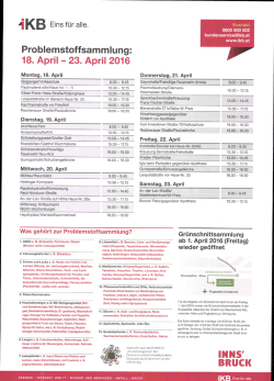 Problemstoffsammlung vom 18. April bis 23. April