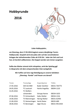 HobbyTennis 2016 - DJK SV Memmingen Ost