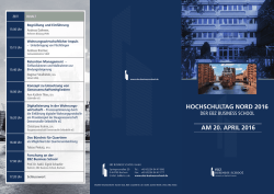 hochschultag nord 2016 am 20. april 2016 ochschultag nord