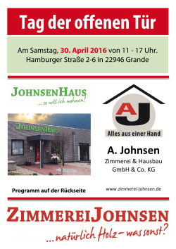 Tag der offenen Tür - A. Johnsen Zimmerei & Hausbau GmbH & Co