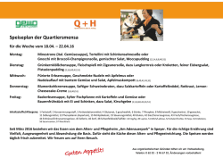 Speiseplan der Quartiersmensa