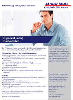 Disponent (m/w) Landverkehre